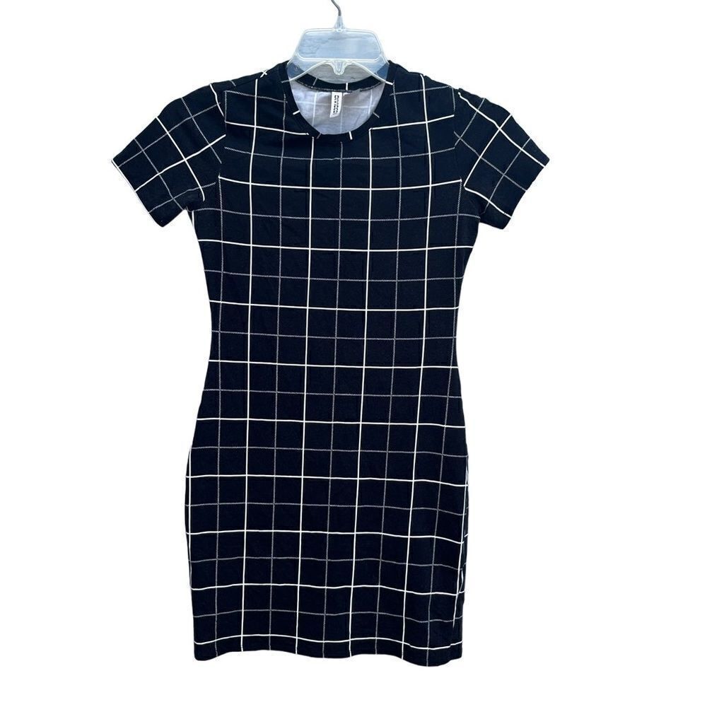 H&M Divided Dress Short Sleeve Black and White Women’s Size S - Picture 2 of 8